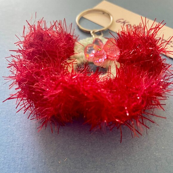 Handmade Bag Charm, Keychain Charm, Crochet Affordable Gift, Floral Keychain - Picture 5 of 5